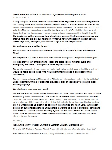 Clergy
Racism Letter
